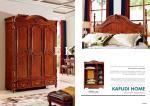 Classic brown wooden King size bedroom furniture bed