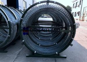 China Razor Barbed Tape Concertina Coil , Mobile Security Razor Wire Mesh Fencing factory