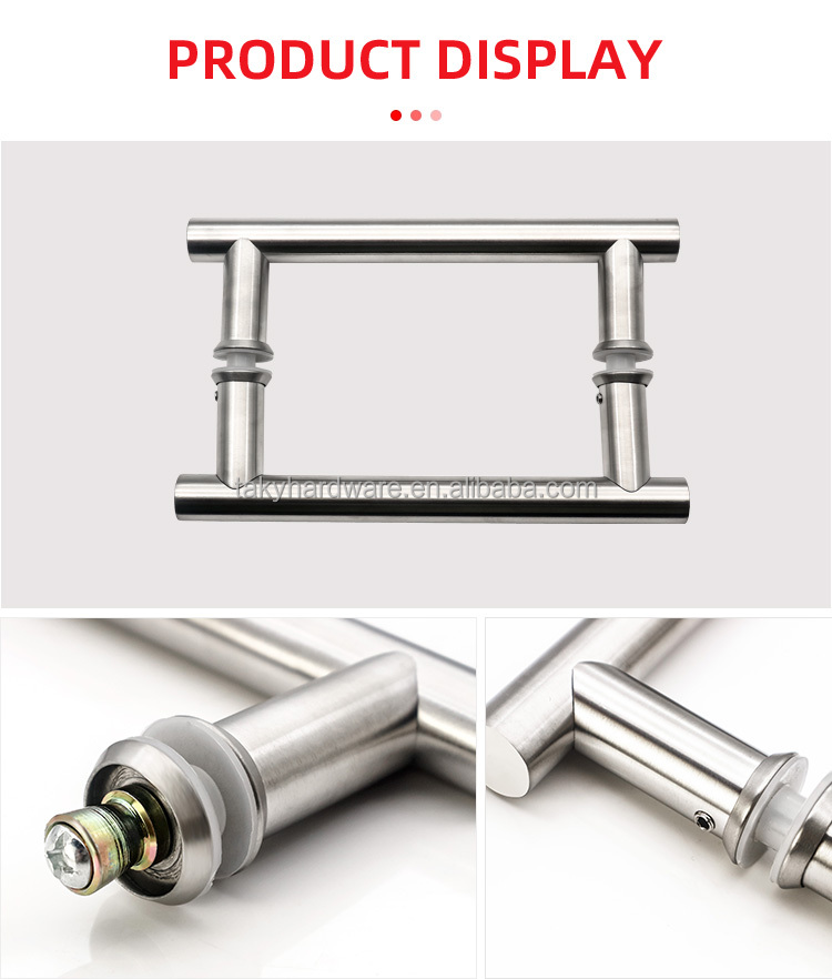 Exterior Stainless Steel Glass Door Pull Handle for 600mm Long Bathroom Shower Room