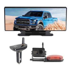 China FHSS Wireless Rear View Dash Cam 12 Inch Mirror Big Touch Screen factory