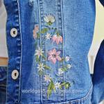 Fancy Distressed Stretch Embroidered Denim Jacket For Womens Fashion Design