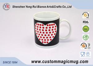 China Pixel Heart Heat Changing Mug , Porcelain Color Temperature Change Mug factory
