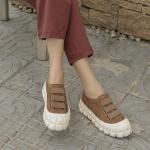 S114 Women's Shoes Autumn 2020 New Leather Women's Shoes Convenient Velcro