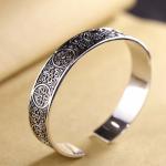 Retro Sterling Silver Cuff Bangle Bracelet for Men and Women (XH056470W)