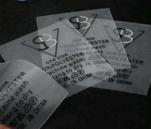 China Screen Printed Clear TPU Washing Instruction Labels For Garments factory