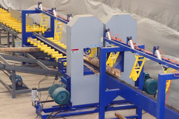 Twin Vertical Double Slabber Sawmill Machine SLS350, Automatic Twin Heads Band
