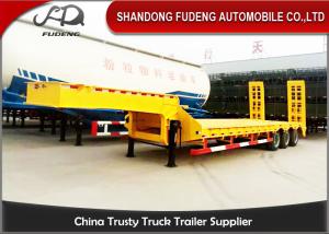 China 3 Axles Low Bed Semi Trailer Sale In Africa 50 Ton With Ramp 12 Wheelers factory
