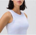 Women Raised Round Neck Yoga Sports Bras Push Up Shockproof Crop Tank Top