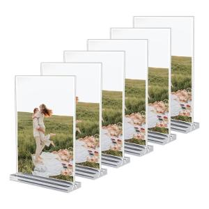 China Hospitals Odorless Tabletop Photo Frames T Shape Clear Acrylic Sign Holder factory