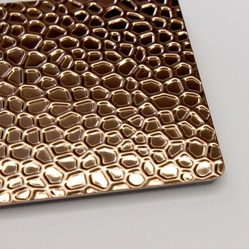 8k Mirror Titanium Stainless Steel Sheet With 3D Water Wave Ripple Embossing