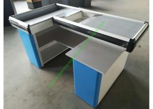 China Custom-made Steel Shop Cashwrap / Cash Desk And Table For Supermarket factory