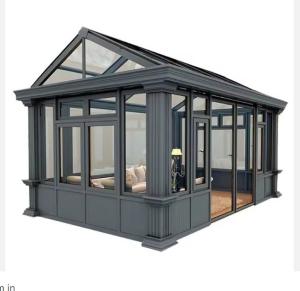 China Powder Coated Smooth Finished Glass Sunrooms For Aluminum Profile Four Season Solarium factory