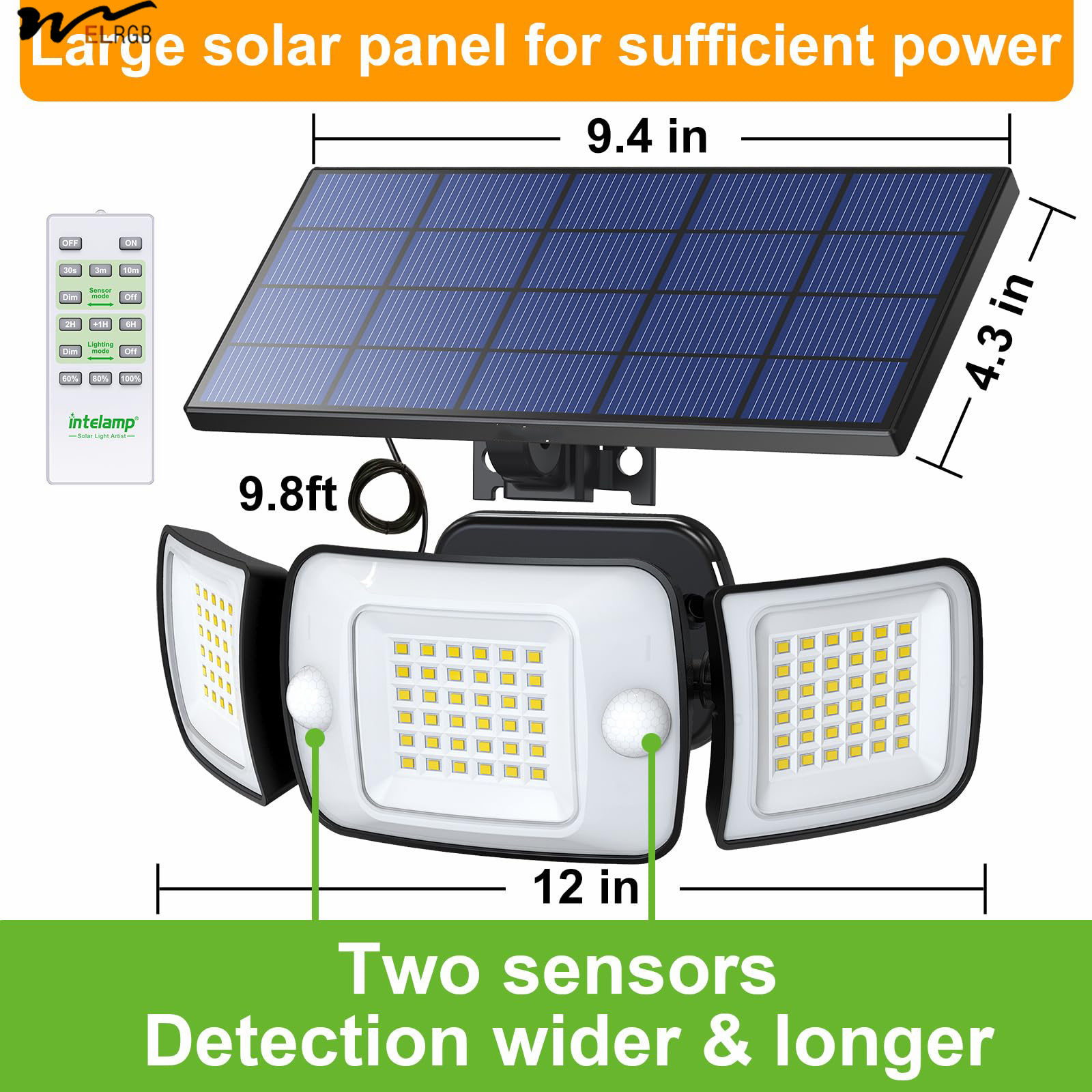 Solar Lights Outdoor 3 Head Solar Motion Sensor Lights for Outside Switch Mode other
