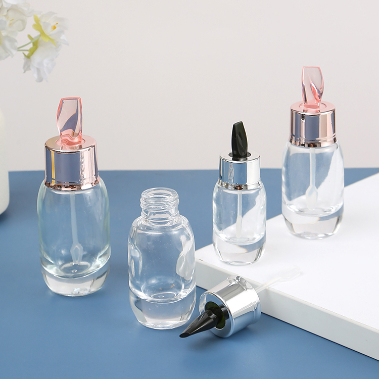 15ml 30ml 50ml Mini Luxury Unique Water Drop Shape Essential Hair Oil Dropper Empty Glass Bottle with Silver or Gold Dropper