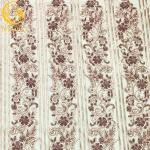 Embroidery Lace Nigerian Style Crystal Beaded Fabric For Bridal Gown