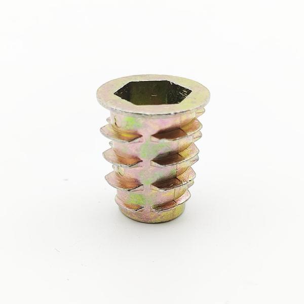 Hexagon Socket Carbon Steel Wood Thread Insert Help Tapping Good Tensile