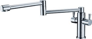 China Water Saving Ceramic Kitchen foldable Faucet with Rotated Water Pipe factory