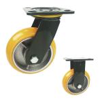 PU 8 Inch Swivel Caster Wheels , 400kg Capacity Orange Caster Wheels