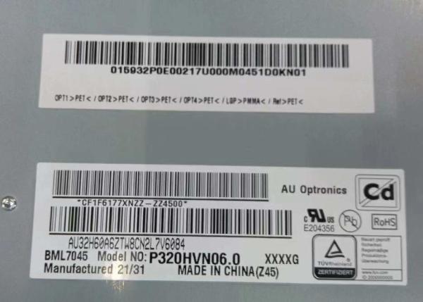 AUO 32INCH Digital Signage LCD Panel P320HVN06.0 1920*1080Pixels 69PPI 4000 1