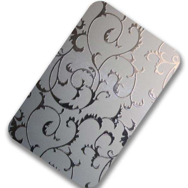 3d Etched Finish Stainless Steel Decorative Sheet 8K Mirror Golden For Wall