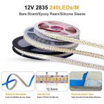 Waterproof IP67 12V 24V LED Strip White Warm White 2835 120LEDs/m for Outdoor