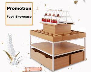 China Modern Style Food Store Shelving Shop Display Tables 1000*1000*1350mm factory