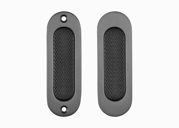Modern Stripy Sliding Door Bathroom Handle Lock Set Keyless Push Pull Hidden Handle