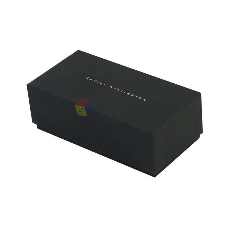 Luxury Matte Black Rigid Paper Cardboard Packaging Lid And Base Gift Boxes Custom Foil Logo