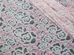 White Cotton Polyester Lace Fabric Rose Print for Lingerie / Bra(CY-DK0033)