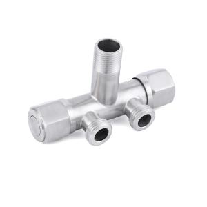 China OEM SUS304 Dual Outlet Angle Stop 1/2&quot;X3/8&quot; Explosion Proof factory