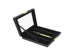China Handmade PU leather Empty Pen Boxes Metal Hinge Closure Customized Logo factory