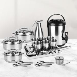China Direct Selling 21 PCS Stainless Steel Cookware Cooking Soup Pot Steel Pot Set Insulation Cookware Sets factory