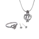 Love Pearl Gift Sets Including Earrings and Ring and Necklace for women gift