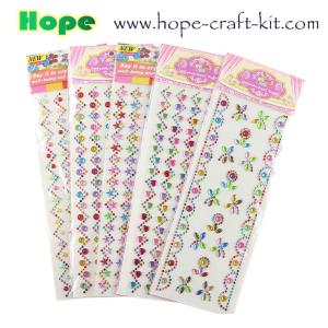 China 3D Acrylic Self Adhesive Stickers for kids diy craft and Decal Mobile Scrapbooking diamond pearl gem drill stickers OEM factory