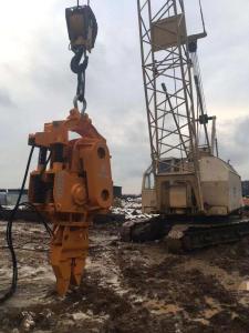 China 300KW Electric Vibro Hammer Pile Driver Crane Excavator Mounted Vibratory Hammer factory
