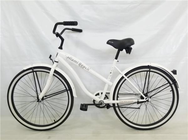 Cheap fashion style white color OEM steel frame 26" 2.125 beach cruiser for lady