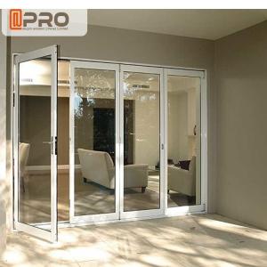 China Aluminum Accordion Toughened Layer Tempered Double Glass Door With Argon Gas Aluminium Import Hardware factory