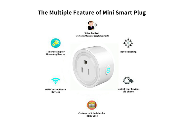 OEM ODM Wifi Smart Plug Socket , TUYA Google Compatible Smart Plugs