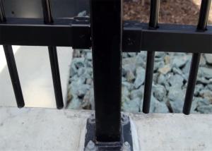 China Black Powder CoatedTubular Garrison Fencing panels 2 Rails 40mm wall thic 1.5mm Spacing 108mm Upright 25mm Crimped Spear factory