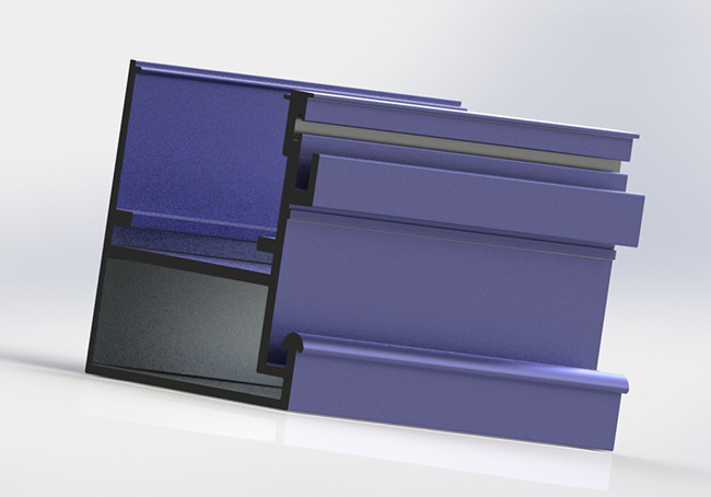 6000 Series Alloy Curtain Wall Aluminum Frame Purple Color Elegant Appearance
