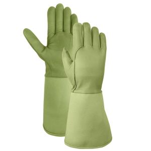 China Hysafety Long Leather Rose Pruning Garden Gloves / Thorn Proof Work Gloves factory