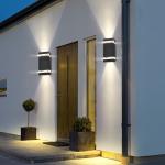 Black Led Indoor Outdoor Lighting, LED Sconce Up and Down Wall Wash Lights Gu10