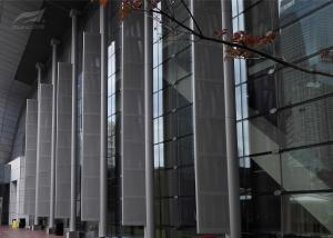 China PVDF Coating Louvre Facade System Adjustable Aeroscreen Aluminum Shopping Mall factory