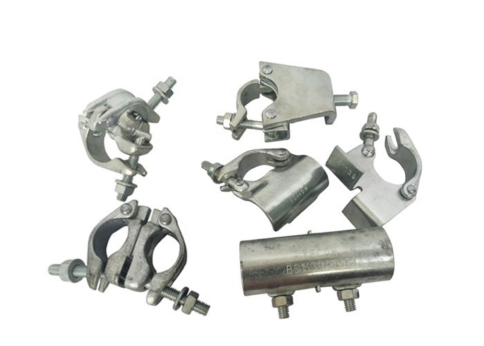 Q235 Material Galvanized BS1139 EN74 Single And Double Forged Swivel Steel Couplers Fixed Scaffolding Props