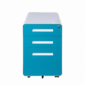 China ISO14001 ISO18000 Round Edge Steel Mobile Pedestals 156cm With Three Drawers factory