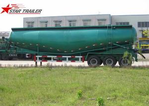 China Banana Type Fuwa 3 Axles Bulk Cement Semi Trailer Green Colour CCC ISO Certification factory