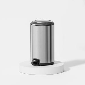 China 20L Stainless Steel Household Kitchen Thin Lid Pedal Trash Waste Bin Dustbin Soft Close Round Metal Trash Can Sustainable factory