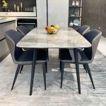 OEM European Style Rectangular Dining Table Set Marble Dining Room Furniture