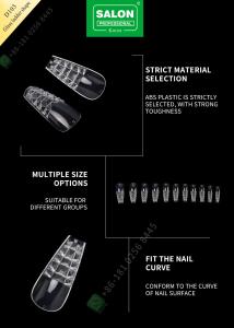China Glass Ladder Shape Highly Traceless Nail Pieces Half Cover False Nail Tips for Nail Art Salon factory
