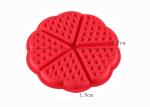6 Pieces Silicone Waffle Mold , Food Grade Silicone Bakeware Molds Red Color